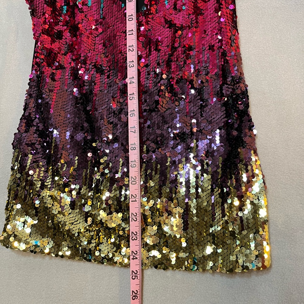 Rue21 Impulsive NEW Sparkle Glitter Top Small gold/turquoise/burgandy/ rainbow - Picture 3 of 4